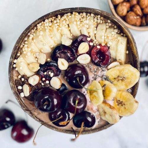 chocolate cherry overnight oats
