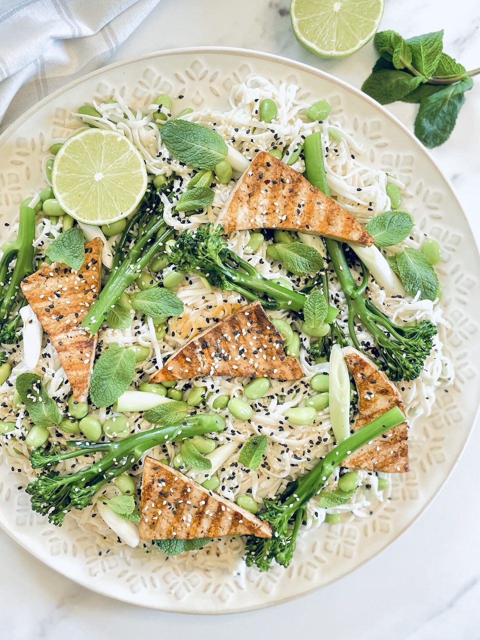 Sesame Tofu Noodle bowl