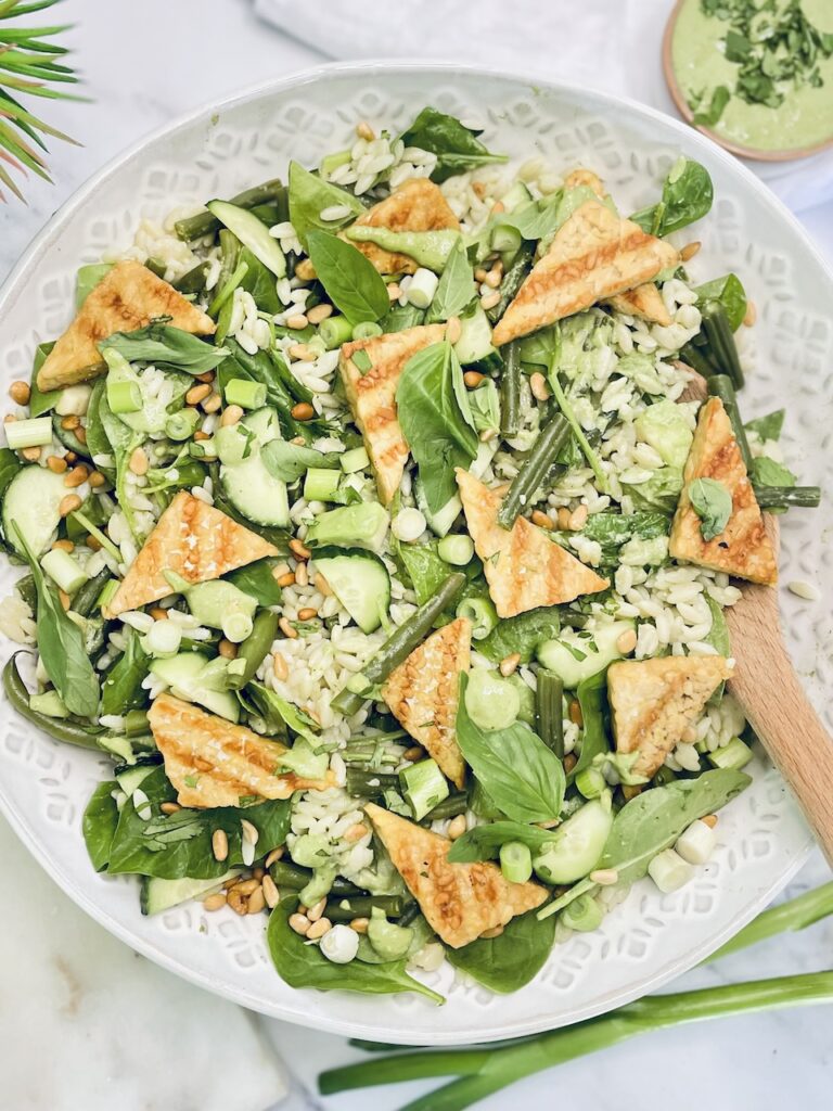 tempeh salad with orzo