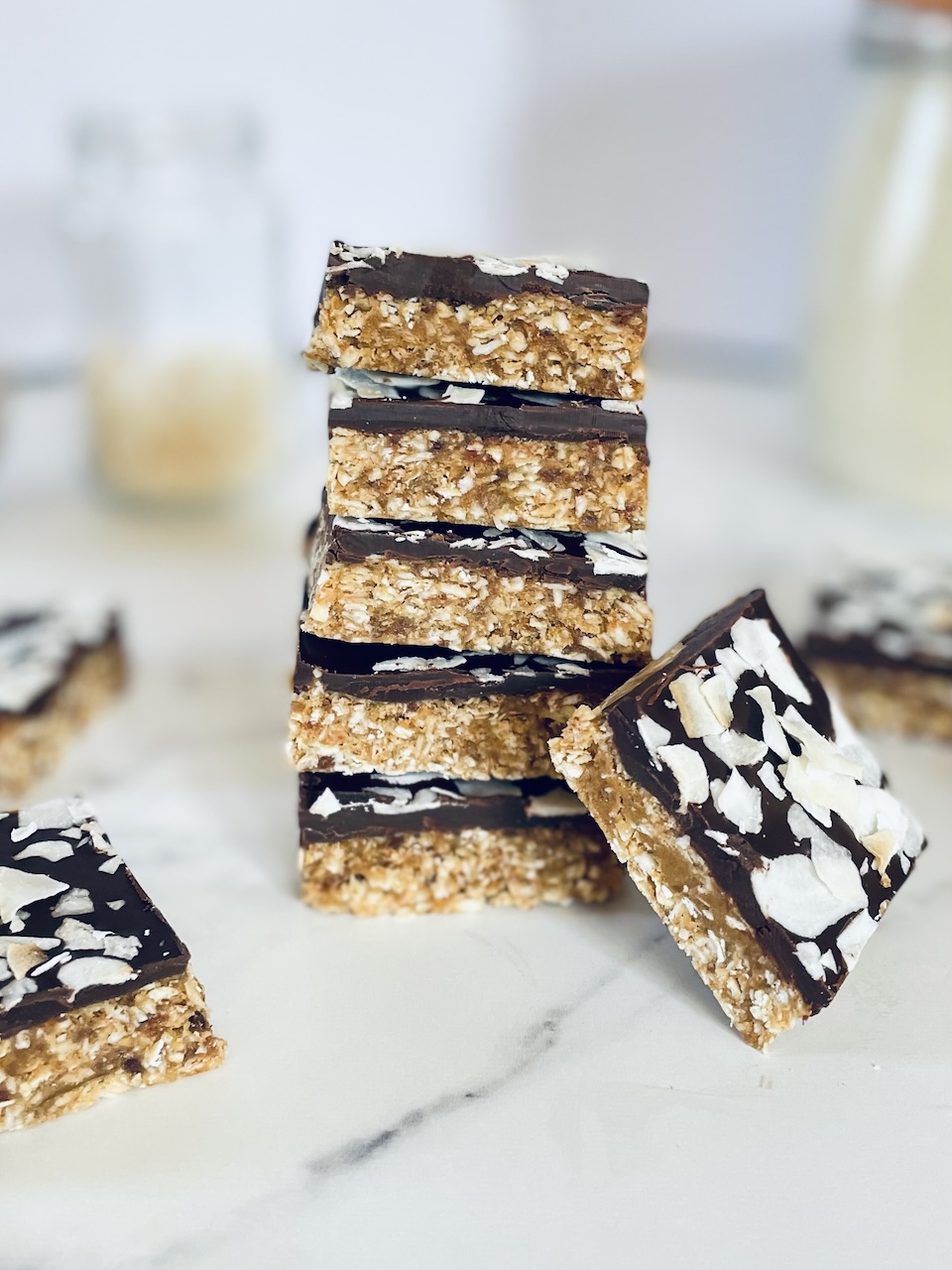 Oat and coconut date bars