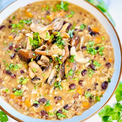 Red Rice & Shiitake mushroom soup