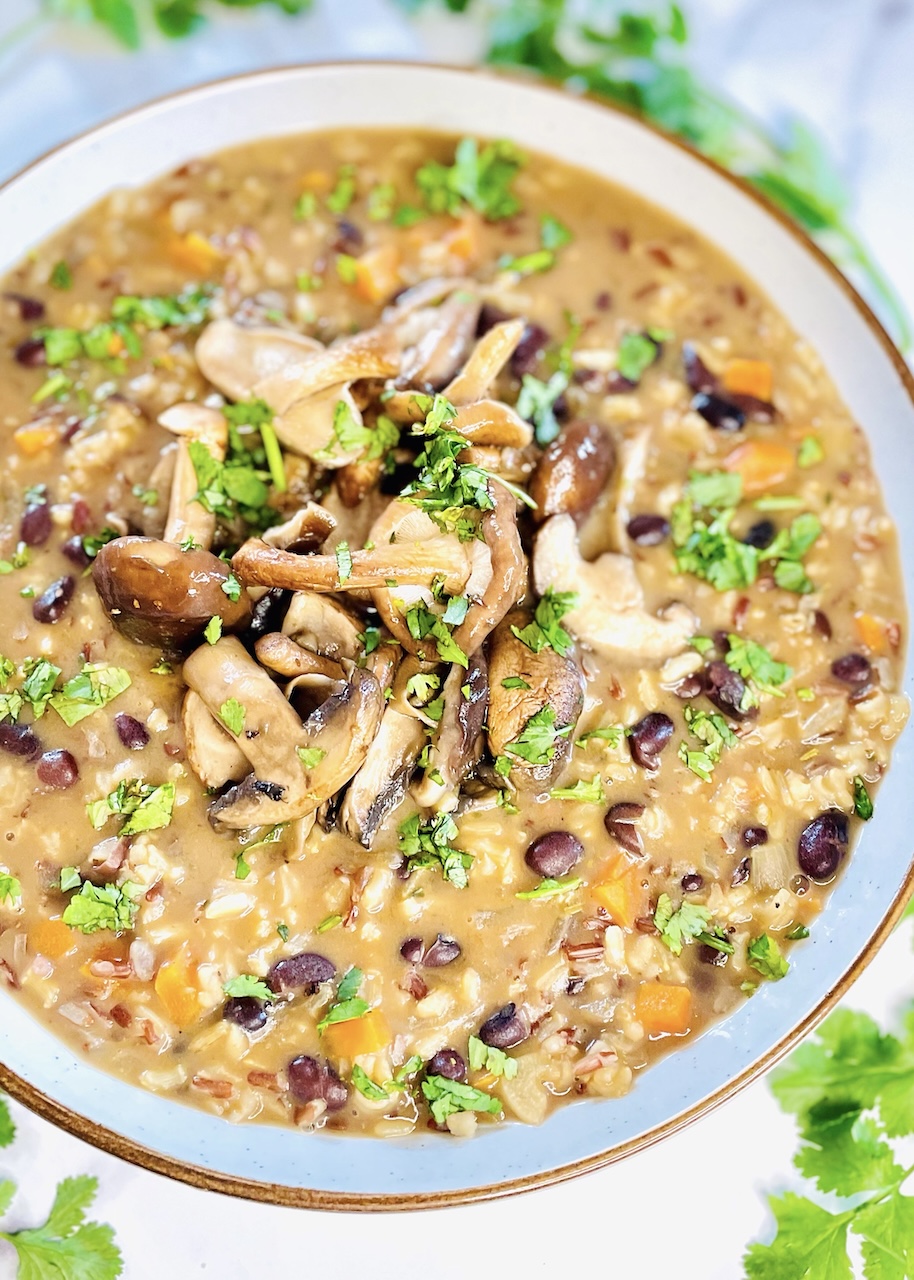 Red Rice & Shiitake mushroom soup