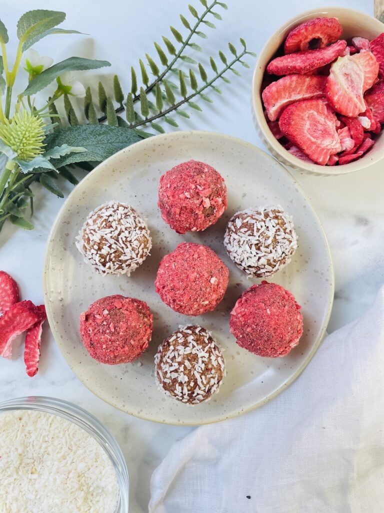 Strawberry and Coconut Energy Balls