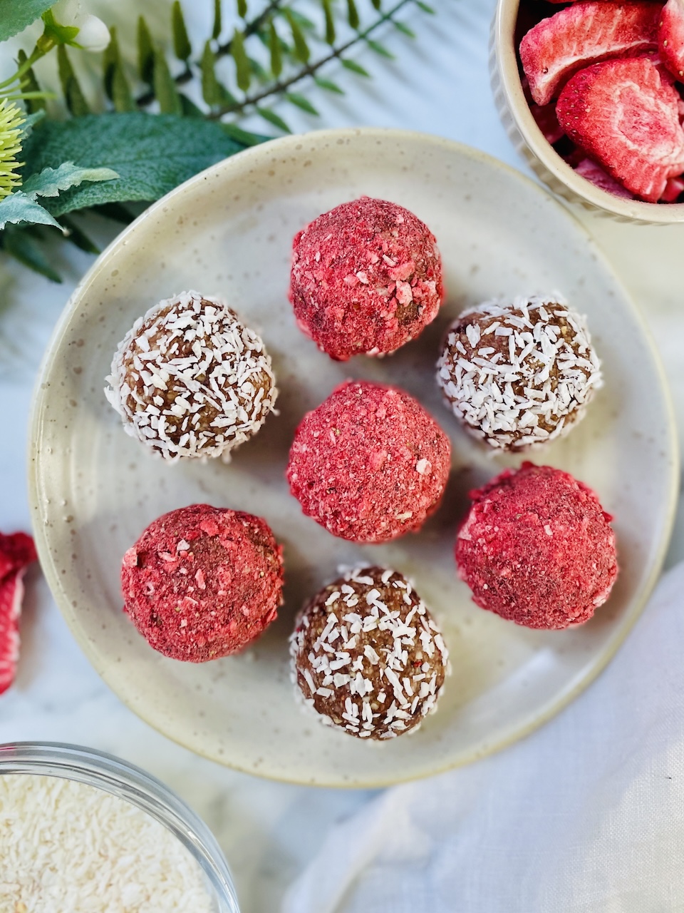 Strawberry and Coconut Energy Balls - Helen Ridgeway