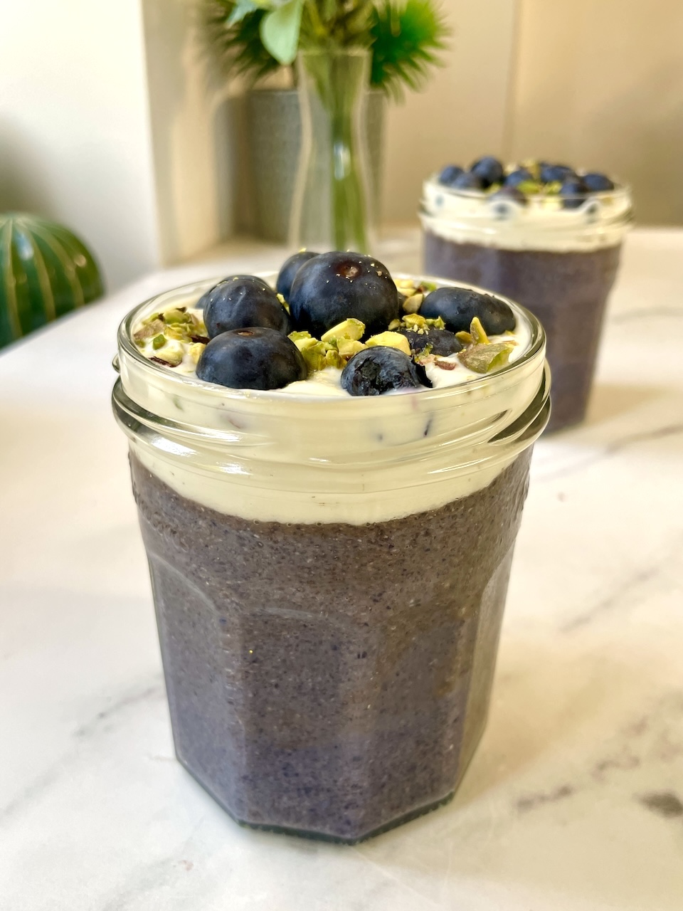 Blended Blueberry Puddings