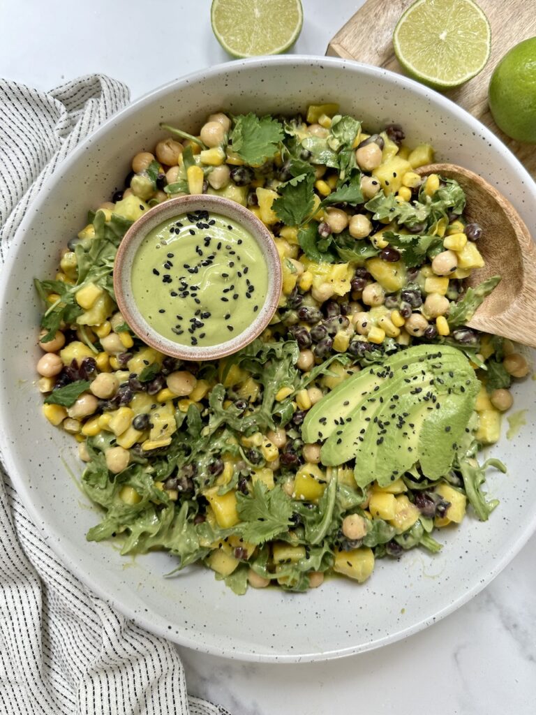 mango black bean salad with chickpeas