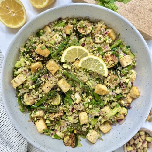 herby pistachio quinoa