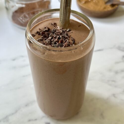 high protein snickers smoothie