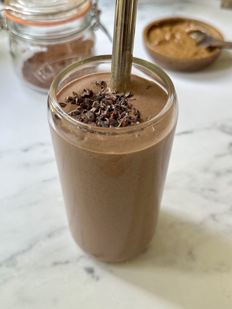 high protein snickers smoothie