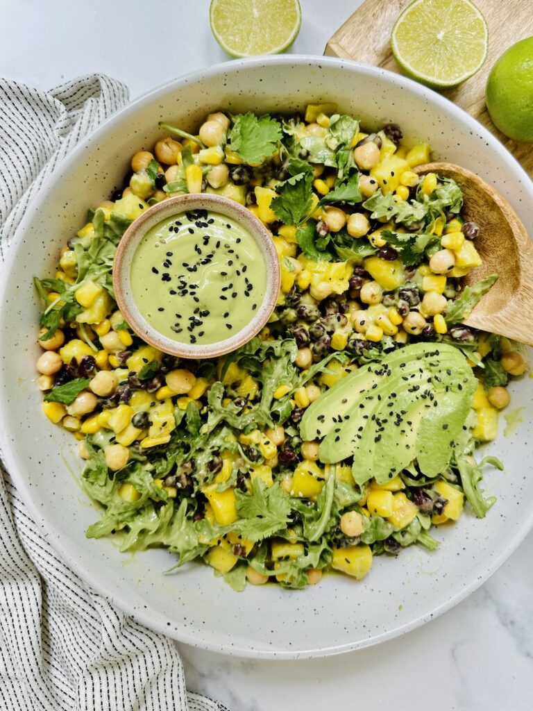 mango black bean salad with chickpeas