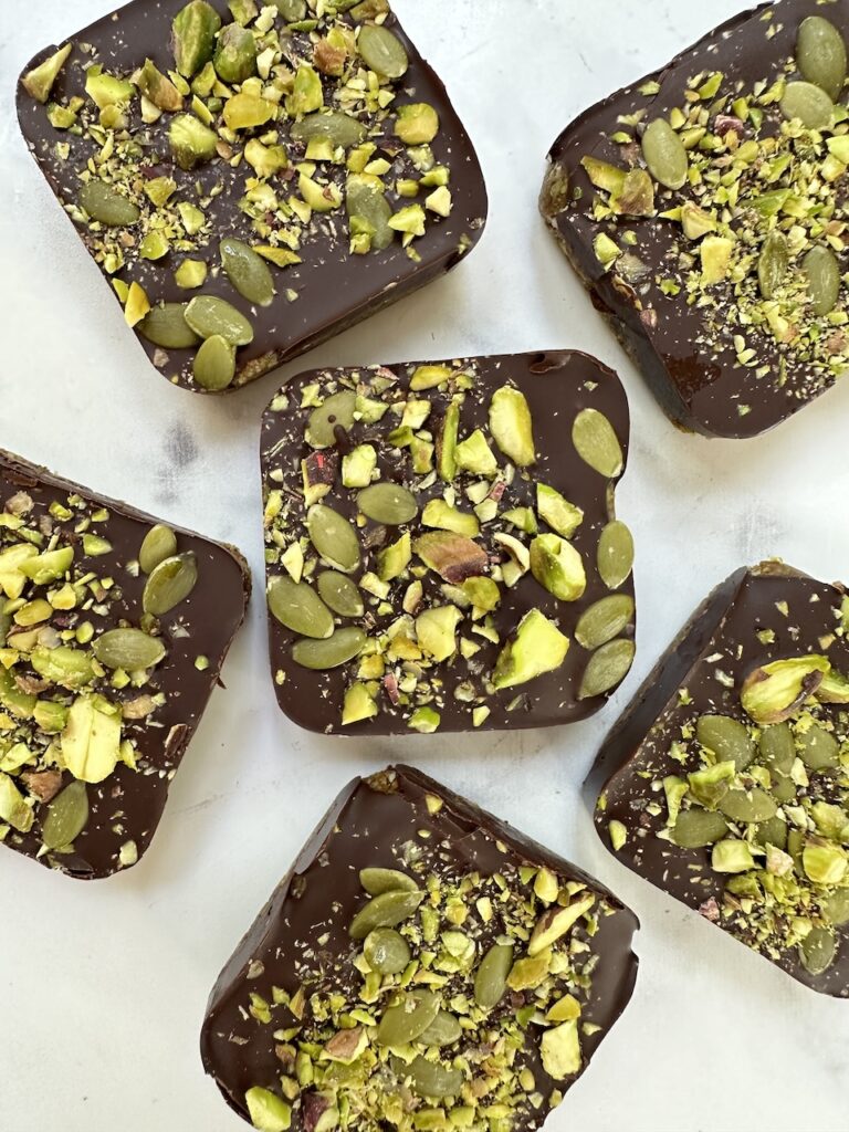 pistachio pumpkin seed no bake bars