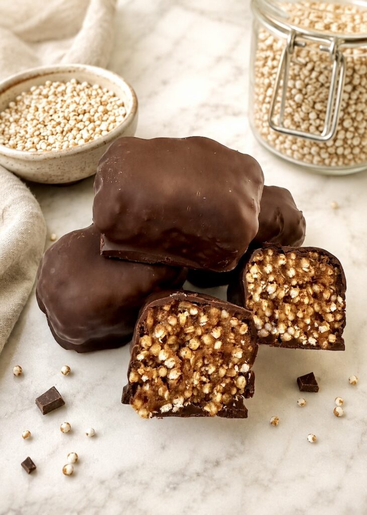 toffee crisp bars with puffed quinoa