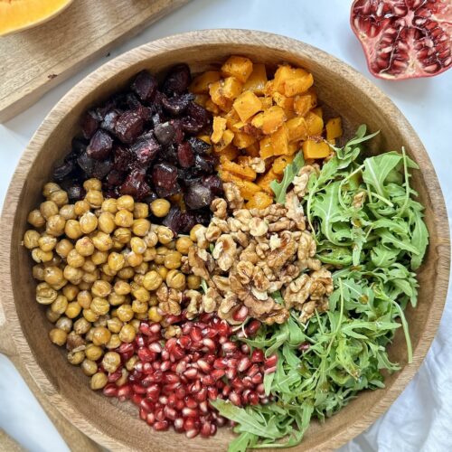 beetroot squash chickpea salad bowl
