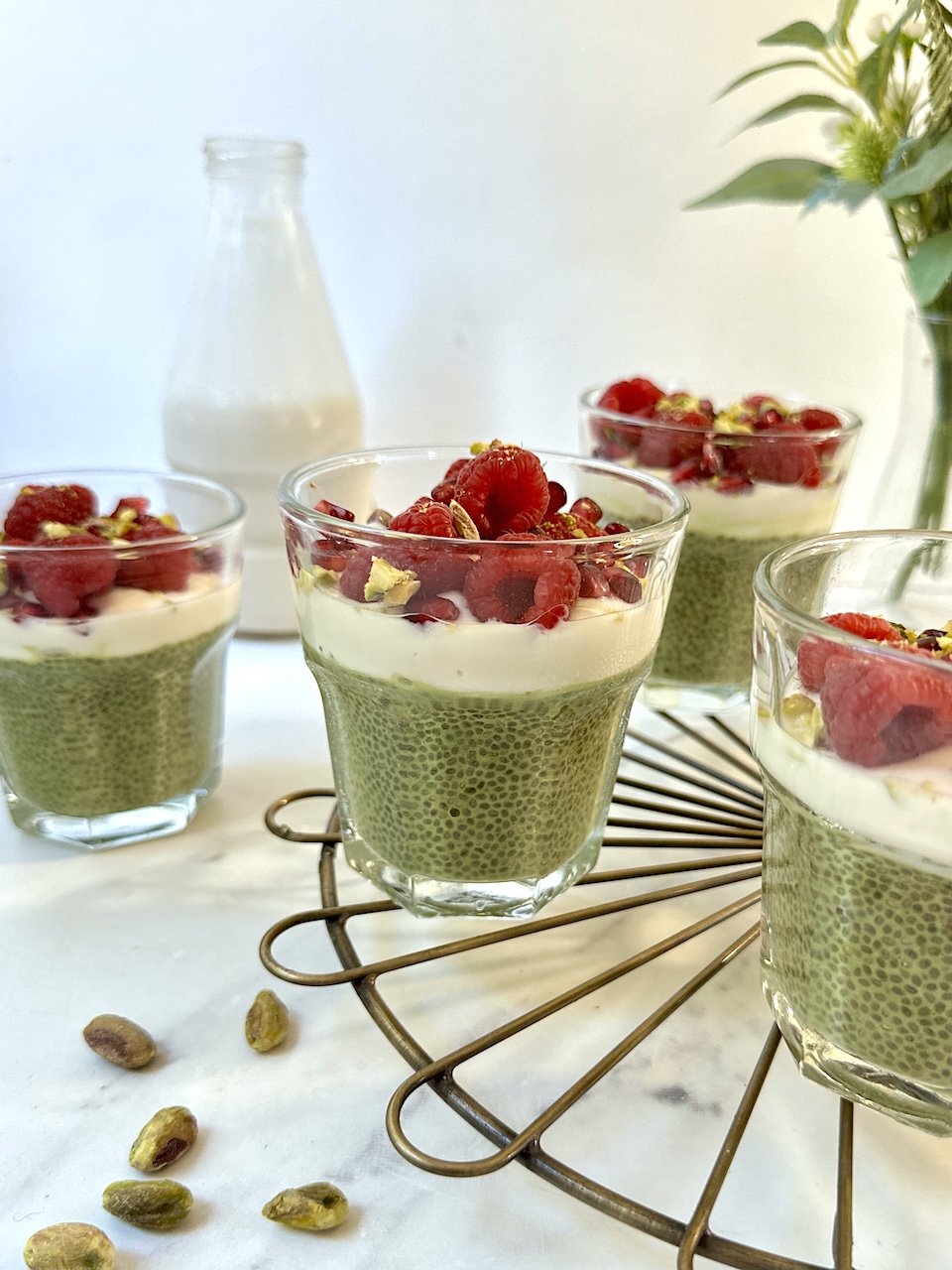 Matcha Chia Puddings - Helen Ridgeway