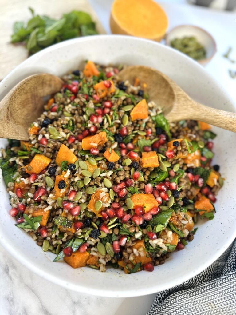 winter brown rice salad
