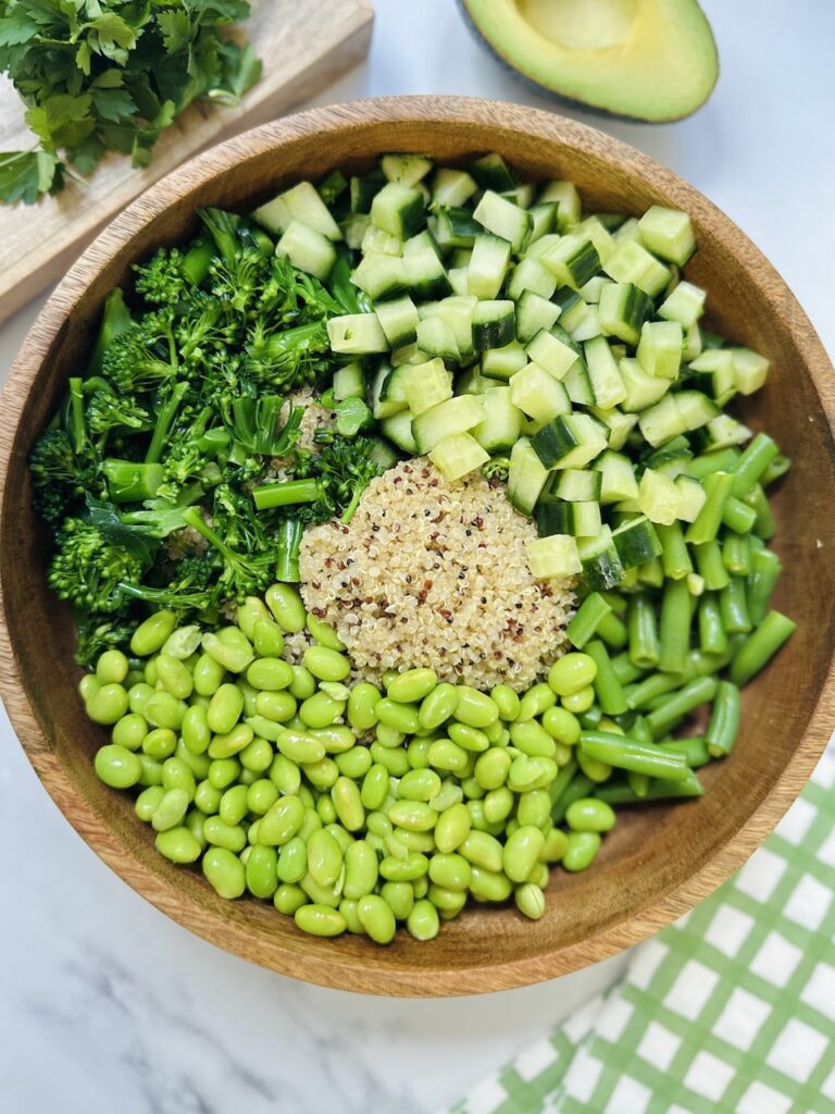 ingredients for easy quinoa salad