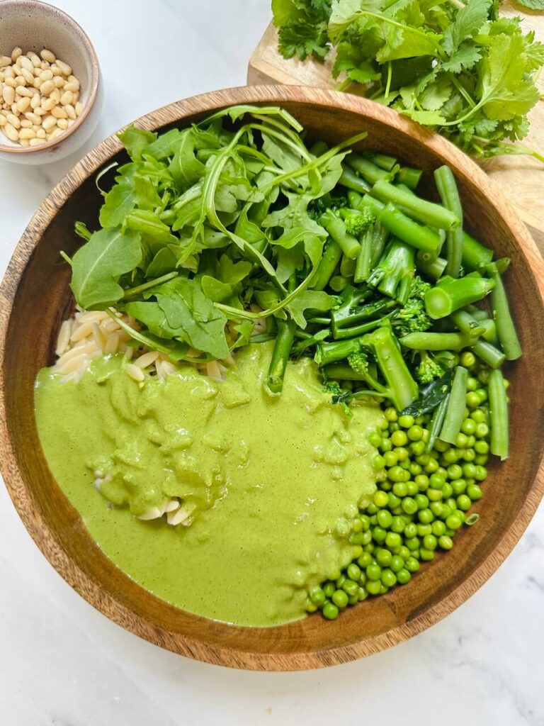 green goddess orzo salad