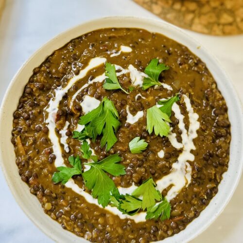 black lentil dahl soup