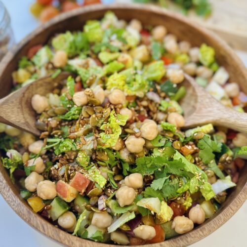 chopped veggies salad with chickpeas