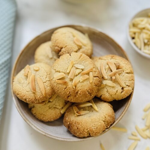 gluten free almond flour cookies in a bowl