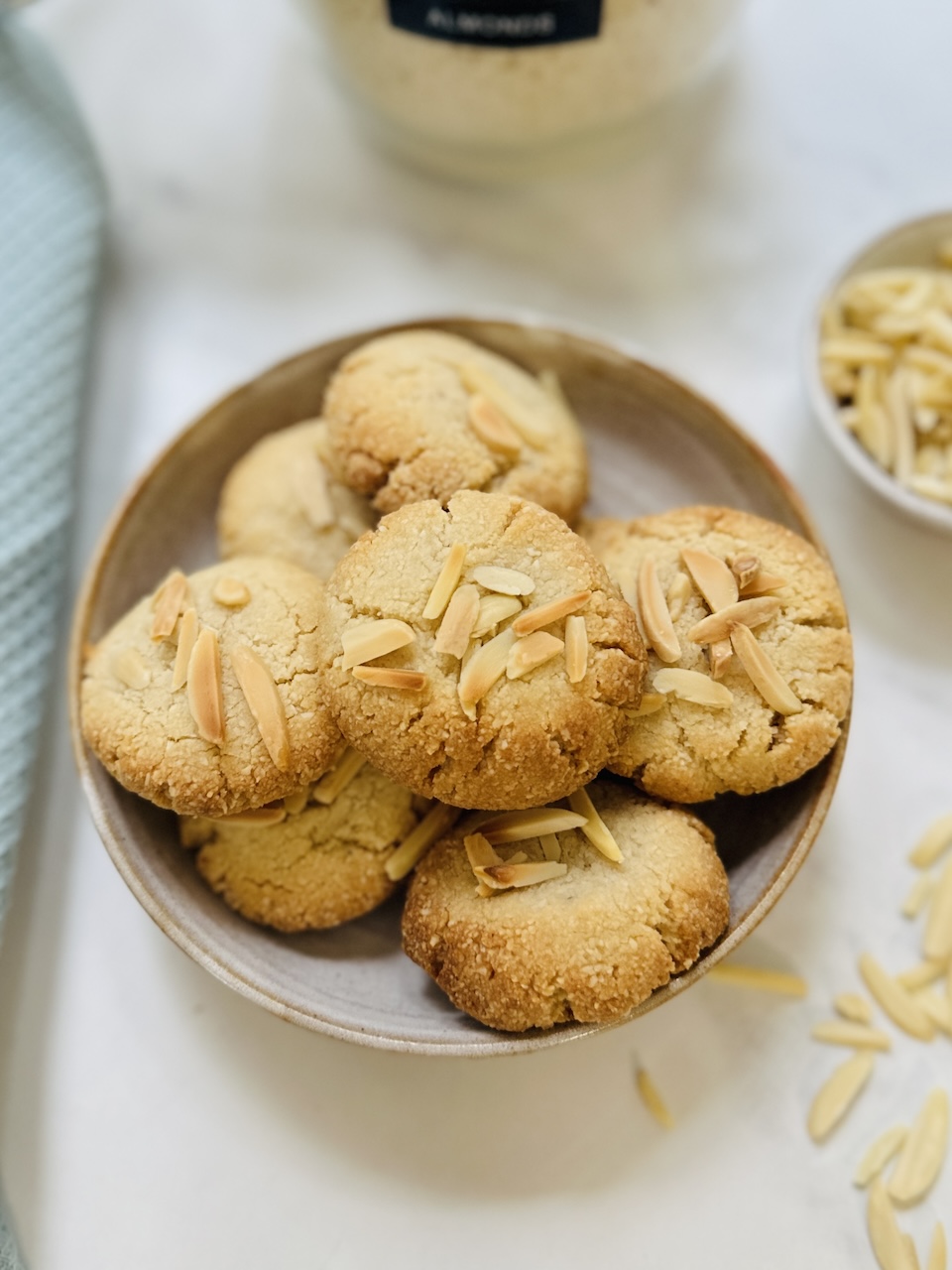 gluten free almond flour cookies in a bowl