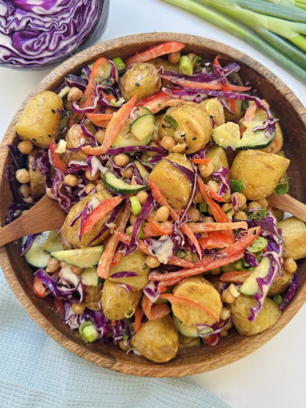 Chickpea Potato Salad with Satay Sauce